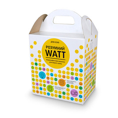 Картонная коробка с ручками для переноски, каширование тонкого картона к микрогофрокартону.